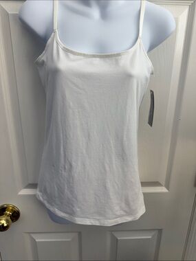 Chico's White Spaghetti-Strap Scoop Neck Camisole